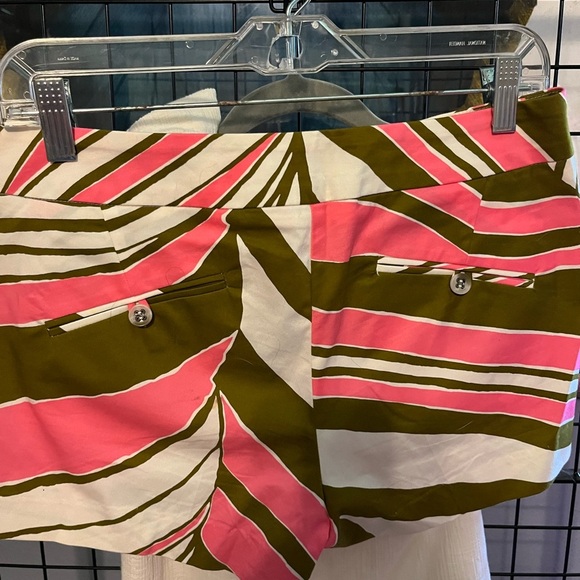 Trina Turk Pink and Olive Patterned Women's Shorts - Picture 2 of 4